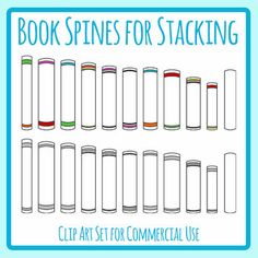 book spines for stacking clip art set for commercial use