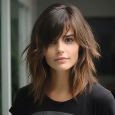 Textured Shoulder Length Hair With Bangs, Medium Shag Haircuts, Haircut Inspo, Shag Hairstyles, Hair With Bangs, Edgy Hair, Haircuts For Medium Hair, Shag Haircut