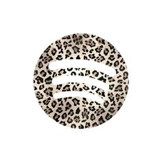 an animal print hair clip with the letter e in it's center, on a white background