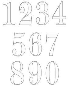 the numbers are drawn in black and white with one line on each side, as well as