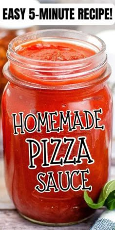 homemade pizza sauce recipe in a jar