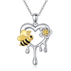 PRICES MAY VARY. ♥Bees symbolize love,(you are the queen bee in my life, because of you life is sweet )An absolutely delightful necklace, you can buy it as a unique gift to someone you love. life is the flower for which love is the honey, Rich colors light up our lives” Simple and cute bee necklace, Great for women that love honey bees and nature ♥Bee necklace made of Fine 925 sterling silver, and tested according to Swiss standards, 100% safe for Sensitive skin ♥Bee Pendant Necklace Size: 23.3* Heart Shaped Pendant Necklace, Infinity Love, Bee Pendant, Bee Gifts, Bee Necklace, Christmas Gifts Toys, Cool Gifts For Women, Bird Jewelry, Honey Bees