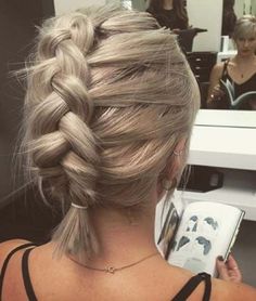 Braid Short Hair, French Braid Short Hair, Short Hairdo, Dutch Braid Hairstyles, French Braid Hairstyles, Short Braids, Penteado Cabelo Curto, Short Hair Updo, Dutch Braid