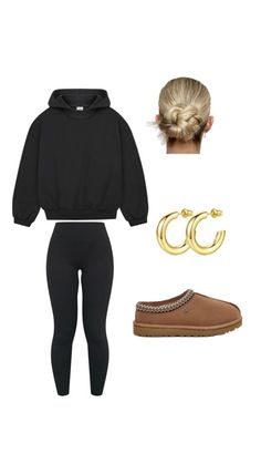 Comfy Clean Outfits, Cute Outfits For The Cold, Cozy Outfits For School, Athletic Aesthetic Outfits, Fall Athletic Outfits, Outfits With Black Leggings, Winter Outfit Casual, Team Outfits, Fall Outfit Ideas For Women