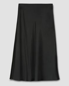 CeeCee Midi Bias Skirt - Black - Universal Standard Sleek Midi Skirt, Sleek Silk Midi Skirt, Sleek Satin Midi Skirt, Satin Midi Skirt For Night Out, Spring Sleek Satin Skirt, Sleek Satin Skirt For Spring, Sleek Satin Maxi Skirt With Lining, Black Sleek Satin Maxi Skirt, Sleek Satin Flared Skirt