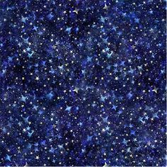 blue and white stars on a black background