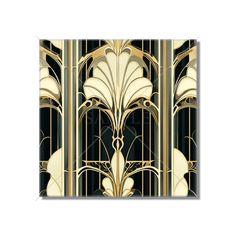 an art deco wallpaper with gold and black