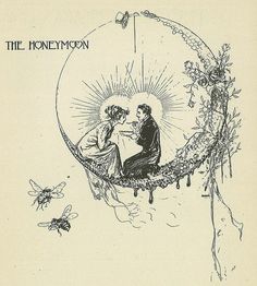 the honeymonon album cover with an illustration of a man and woman sitting on a moon