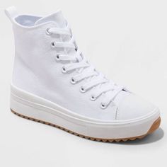 Women’s Adrienne Wild Fable Sneakers High Tops 7.5 White. Never Worn. Middle School Dance, School Dance, School Dances, Wild Fable, White Canvas, Shoes Women, Womens Shoes Sneakers, Middle School, White Color