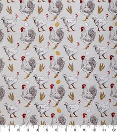 43 Inches100% CottonMachine wash gentle cold, nonchlorine bleach, tumble dry low, cool ironImported Fabric Chickens, Chicken Fabric, Cow Print Fabric, Chickens And Roosters, One Half, Holiday Items, Shades Of White, Joanns Fabric And Crafts, Novelty Print