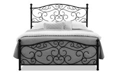 My decorative metal frame turns bedtime into an elegant experience! It’s durable with just the right amount of flair. | Matilda Queen Panel Bed | Transitional Beds by Bob's Discount Furniture