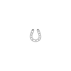 a black and white drawing of a horseshoe