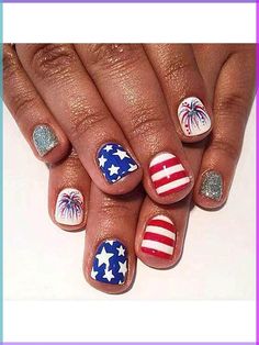 July 4th Nails Designs Short, 4th Of July Nails Toes, 4ty Of July Nails, Kids Fourth Of July Nails, Fourth Of July Nail Art, July Fourth Nails, Short 4th Of July Nails, Summer Nails 4th Of July, 4th Of July Dip Nails