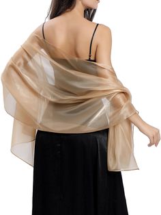 PRICES MAY VARY. Sparkling shawl wrap is made of polyester. Shimmering metallic shawl to ensure a maximum amount of sparkle under the light. Pashmina scarf don't fade and have no irritating to skin. Chiffon women's cover up length is approx. 68.5" / 174cm, width is 27.6" / 75cm. Free size for women and girls. You can tie pashmina shawl in different ways. Rolls up fits in your bag easily. Bridesmaid shrug is suit for bride, friend and family. Perfect for a lovely gift idea for an anniversary, wed Wedding Scarf, Mix & Match, Elegant Shawl, Bolero Wedding, Dress With Shawl, Sparkle Wedding, Wedding Shawl, Evening Dress Fashion, Evening Dresses For Weddings