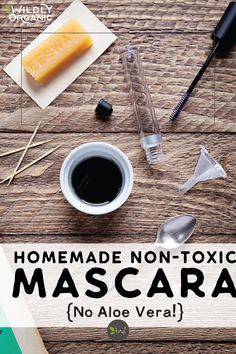 Non-Toxic DIY Mascara Ingredients One tablespoon Wildly Refined Coconut Oil or Wildly Organic Craft Coconut Oil 1/8 teaspoon Beeswax One capsule Activated Charcoal #diycosmetics #diymascara #homemeademascara Homemade Cereal, Learning New Skills, Coconut Oil Recipes