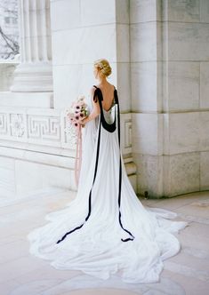 Ephemera - Shop Carol Hannah New York Public Library Wedding, White Rehearsal Dress, Public Library Wedding, Nontraditional Bride, Draped Wedding Dress, Winter Wedding Gowns, Carol Hannah, Goddess Gown, Library Wedding