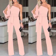 Womens Rompers, Jumpsuit Wide Leg, Off Shoulder Jumpsuit, Summer Playsuit, One Shoulder Jumpsuit, Y2k Aesthetic Outfits, Long Romper, Flannel Women, Long Trousers