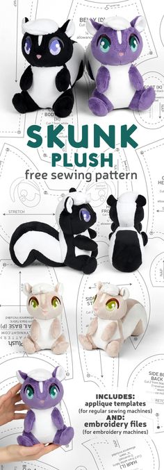 the instructions for how to make an origami skunk plush toy with paper