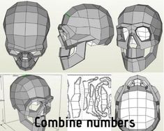 three different views of the same head