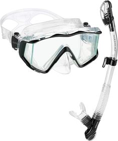 a scuba mask and snorkels set up to be used on the water