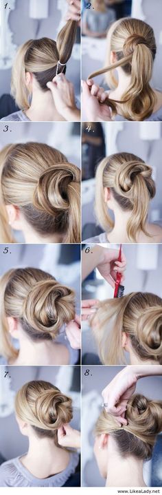 Large Twisted Bun Tutorial ...... <3 how easy it is and how clean it looks ....kur <3 Sanggul Modern, Updo Hairstyles Tutorials, Peinados Recogidos, Winter Hairstyles, Gorgeous Hair