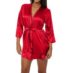 Experience luxury and comfort with our women's short satin robe, the perfect addition to your loungewear collection. This exquisite piece is a statement of elegance and relaxation. Designed for the modern woman who appreciates the finer things in life, this robe is crafted from premium quality satin, offering a lustrous sheen and smooth touch that feels heavenly against the skin. The robe's mid-thigh length and 3/4 sleeve length are thoughtfully designed to provide ample coverage while maintaini Silk Robe Outfit, Classic Style House, Short Satin, House Coat, Lounge Robes, Silk Robe, Polyester Satin, Classic Outfits, Sleeves (women)