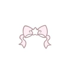 a drawing of a pink bow with a star on it's head and ribbon around its neck