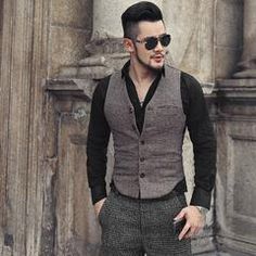 Men's Autumn/Winter Casual Plaid Blazer | ZORKET Fitted V-neck Winter Vest, Fitted Casual Vest For Business, Casual Tailored Winter Vest, Fitted Brown Winter Vest, Fitted V-neck Vest For Winter, Classic Slim Fit Winter Vest, Casual Business Winter Vest, Casual Winter Vest For Business Casual, Winter Business Casual Vest