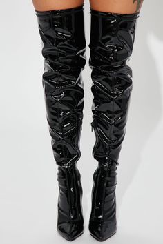 Available In Black. Over The Knee Boots Pointed Toe Side Zipper Patent Leather 4.25" Ultra High Heel Imported | After Dark Over The Knee Boots in Black size 8.5 by Fashion Nova Black Over The Knee Boots, After Dark, Over The Knee Boots, Over The Knee, Knee Boots, Side Zipper, The Knee, High Heel, Black Boots