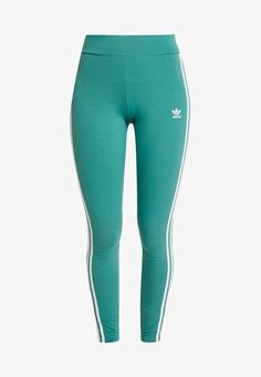 adidas Originals Leggings - Trousers - future hydro/white - Zalando.de Tight Leggings, White Green, Tights, Sweatpants, Trousers, Leggings