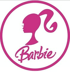 the logo for barbie's hair salon, which is located in an area that has been