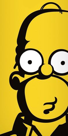 an image of a cartoon character with big eyes on a yellow background that looks like the simpsons