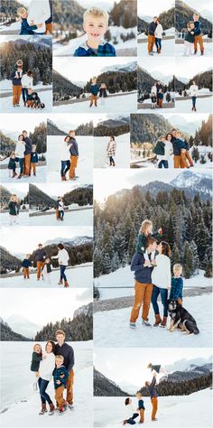 a group of people standing on top of a snow covered slope