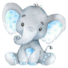 a watercolor drawing of an elephant sitting down