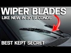 wiper blades on the hood of a car with an arrow pointing up to it