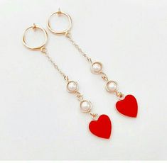 Kawaii Accessories, Girly Accessories, Earring Jewelry, Love Is In The Air, Lovely Jewellery