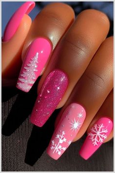 This Christmas, pink is making a splash as a standout fashion trend, and your nails are no exception! Embrace the holiday spirit with these 21 stylish pink Christmas nail designs for 2024. From soft pastels to bold shades, find the perfect pink look for your festive season. #FestiveChallenge Trending Simple Nails, Holiday Long Nails, Nail Idea For Christmas, Christmas Nails Different Colors, Unicorn Nail Art Design, Short Classy Christmas Nails, Christmas Nails With Pink, Design On Red Nails, Pink Designed Nails