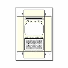 a drawing of a machine with the words chip and pin on it