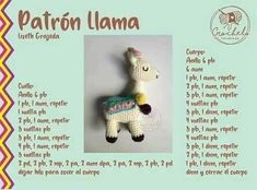 a crocheted llama is featured in the pattern book, patron llama