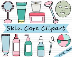 Skin Care Clipart Bundle Skincare Clip Art Esthetician | Etsy Skincare Products Drawing, Drawing Accessories Skincare, Skin Care Clipart, Skin Care Products Drawing, Skin Care Stickers Printable, Skincare Paper Duk, Aesthetic Paper Duck Skincare, Paper Doll Skincare Face, Paper Duck Accessories Skin Care