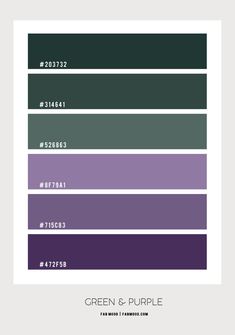 the color scheme for green and purple