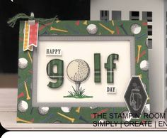 an image of a golf card with the word happy 99th day on it and some decorations