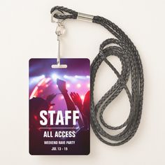 a lanyard with a name tag attached to it and a string on the end