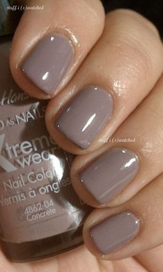 Concrete - from the Xtreme nail polish line - first released in 2010 -  a greige with mauve/lilac tones, but very neutral ones Lilac Mauve Nails, Taupe Dip Powder Nails, Neutral Gray Nails, Neutral Tone Nails, Greige Nails, Taupe Nail Polish, Mauve Nail Polish, Taupe Nails, Mauve Nails