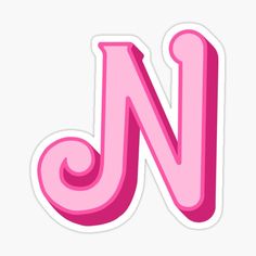 the letter n in pink sticker