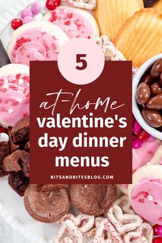 valentine's day dinner menu with chocolates, pretzels and candy