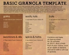 a recipe for basic granola with instructions on how to make it in the microwave