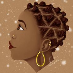 Bantu Knot Hairstyles, Pencil Sketching, Natural Hair Art, Afrikaanse Mode, Hair Knot, Bantu Knots, Pelo Afro, African Hair, African Braids Hairstyles