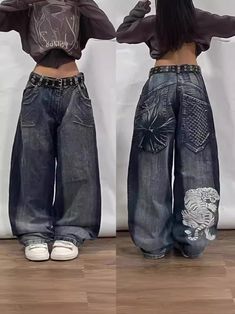 Shipping: Worldwide Express Shipping AvailableDelivery time: 7-15Days Fast ShippingReturns: Fast refund, 100% Money Back Guarantee. 90s Harajuku, Pleats Pattern, Mid Waist Pants, Wide Leg Cropped Pants, Street Outfit, Wide Pants, Type Of Pants, Hip Hop Fashion, Baggy Jeans