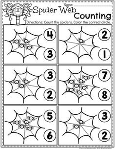 spider web counting game for kids